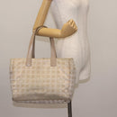 CHANEL New Travel Line Tote Bag Nylon Beige Gold CC Auth BA6872-22