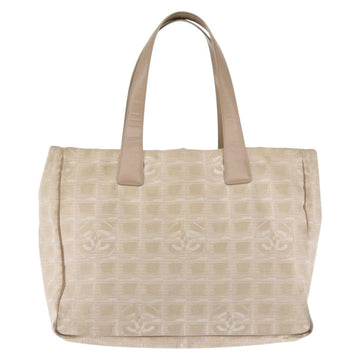 CHANEL New Travel Line Tote Bag Nylon Beige Gold CC Auth BA6872 - 0