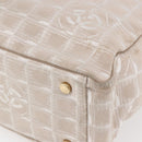 CHANEL New Travel Line Tote Bag Nylon Beige Gold CC Auth BA6873-15