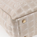 CHANEL New Travel Line Tote Bag Nylon Beige Gold CC Auth BA6873-16