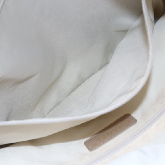 CHANEL New Travel Line Tote Bag Nylon Beige Gold CC Auth BA6873