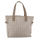 CHANEL New Travel Line Tote Bag Nylon Beige Gold CC Auth BA6873-2