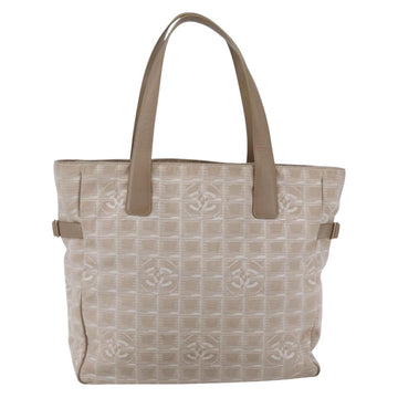 CHANEL New Travel Line Tote Bag Nylon Beige Gold CC Auth BA6873 - 0