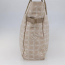 CHANEL New Travel Line Tote Bag Nylon Beige Gold CC Auth BA6873-4