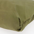 PRADA Tote Bag Nylon Khaki Silver Auth BA6878-8