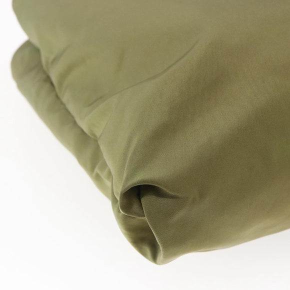 PRADA Tote Bag Nylon Khaki Silver Auth BA6878