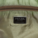 PRADA Tote Bag Nylon Khaki Silver Auth BA6878-19
