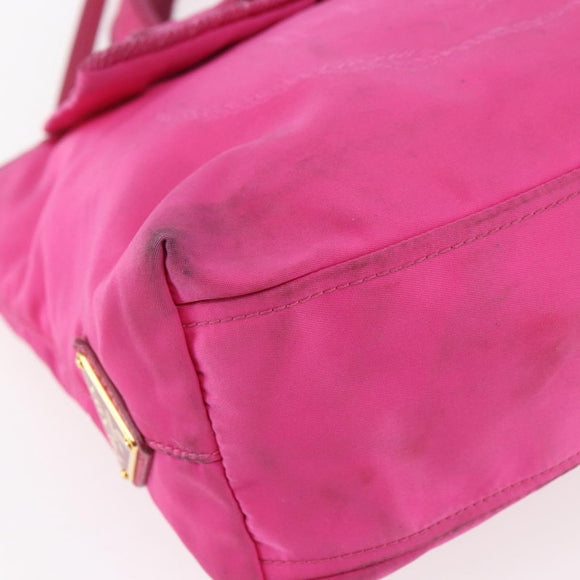 PRADA Hand Bag Nylon 2way Pink Gold Auth BA6879