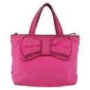 PRADA Hand Bag Nylon 2way Pink Gold Auth BA6879-13