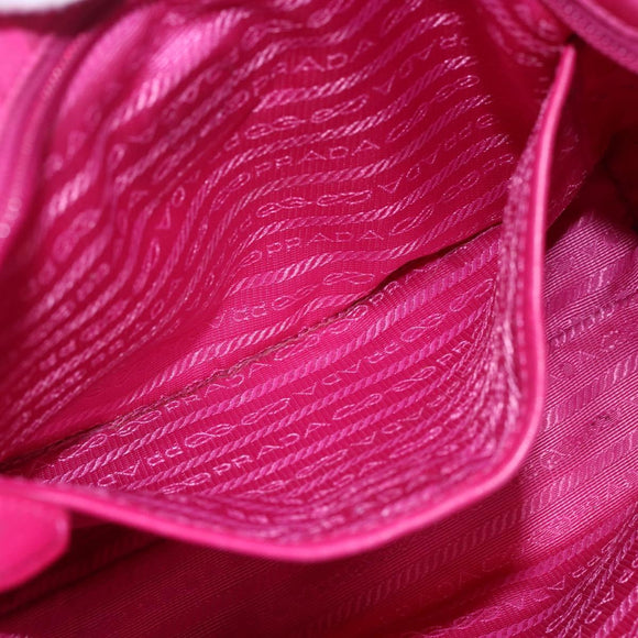 PRADA Hand Bag Nylon 2way Pink Gold Auth BA6879