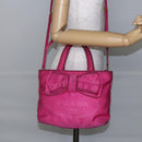 PRADA Hand Bag Nylon 2way Pink Gold Auth BA6879-25