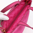 PRADA Hand Bag Nylon 2way Pink Gold Auth BA6879-6