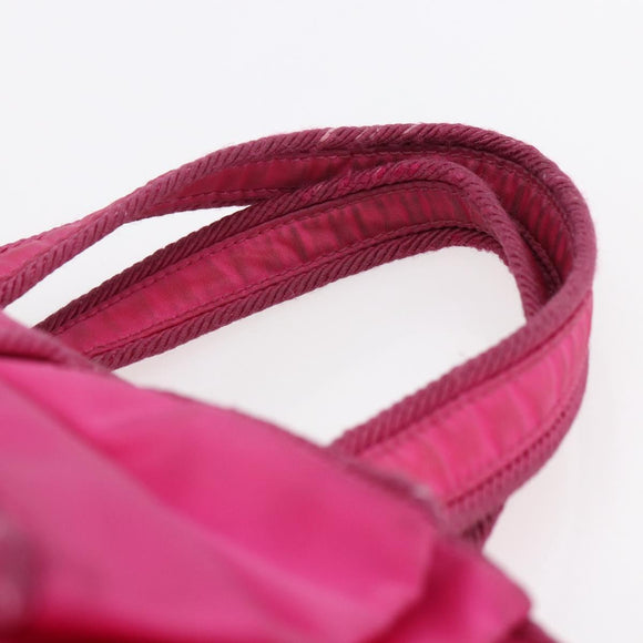 PRADA Hand Bag Nylon 2way Pink Gold Auth BA6879