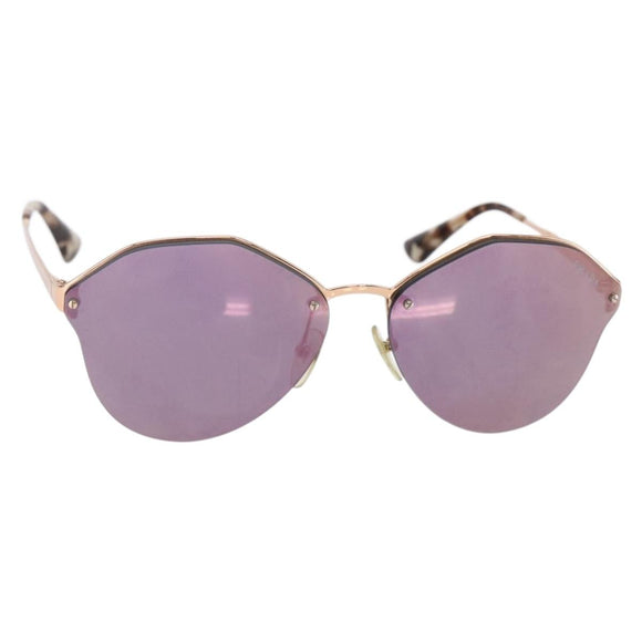 PRADA Sunglasses metal plastic Purple Champagne Gold Auth BA6880