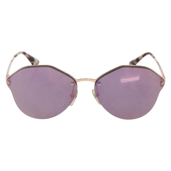 PRADA Sunglasses metal plastic Purple Champagne Gold Auth BA6880