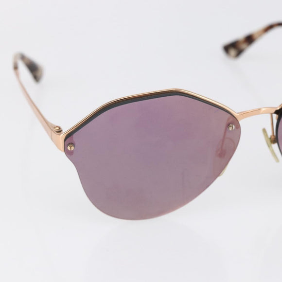 PRADA Sunglasses metal plastic Purple Champagne Gold Auth BA6880