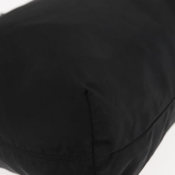 CELINE Tote Bag Nylon Enamel 2way Black Gold Auth BA6881