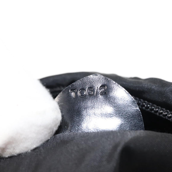 CELINE Tote Bag Nylon Enamel 2way Black Gold Auth BA6881