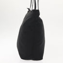 CELINE Tote Bag Nylon Enamel 2way Black Gold Auth BA6881-5