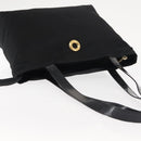 CELINE Tote Bag Nylon Enamel 2way Black Gold Auth BA6881-6