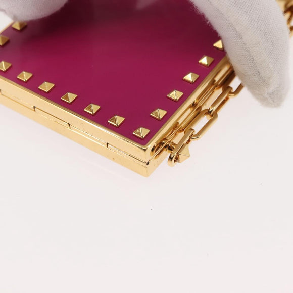 VALENTINO Lipstick Holder Cosmetic Pouch metal Pink Auth BA6885