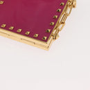 VALENTINO Lipstick Holder Cosmetic Pouch metal Pink Auth BA6885-16