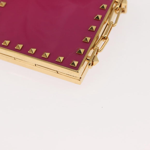 VALENTINO Lipstick Holder Cosmetic Pouch metal Pink Auth BA6885