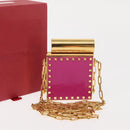 VALENTINO Lipstick Holder Cosmetic Pouch metal Pink Auth BA6885-12