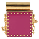 VALENTINO Lipstick Holder Cosmetic Pouch metal Pink Auth BA6885-2