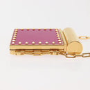 VALENTINO Lipstick Holder Cosmetic Pouch metal Pink Auth BA6885-3