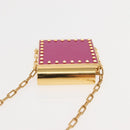 VALENTINO Lipstick Holder Cosmetic Pouch metal Pink Auth BA6885-6