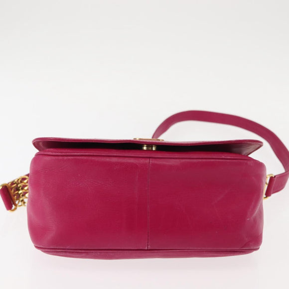 VALENTINO Shoulder Bag Leather Pink Auth BA6886
