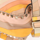 VALENTINO Studs Backpack Nylon Leather Beige Orange Auth BA6887-18