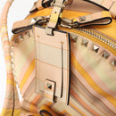 VALENTINO Studs Backpack Nylon Leather Beige Orange Auth BA6887-20