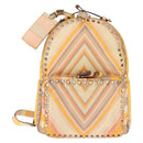 VALENTINO Studs Backpack Nylon Leather Beige Orange Auth BA6887-13