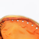 VALENTINO Studs Backpack Nylon Leather Beige Orange Auth BA6887-11