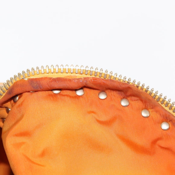 VALENTINO Studs Backpack Nylon Leather Beige Orange Auth BA6887