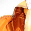 VALENTINO Studs Backpack Nylon Leather Beige Orange Auth BA6887-23