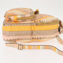 VALENTINO Studs Backpack Nylon Leather Beige Orange Auth BA6887-3