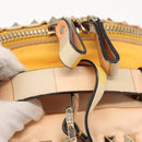 VALENTINO Studs Backpack Nylon Leather Beige Orange Auth BA6887-7