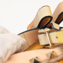 VALENTINO Studs Backpack Nylon Leather Beige Orange Auth BA6887-8