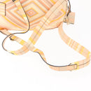 VALENTINO Studs Backpack Nylon Leather Beige Orange Auth BA6887-9