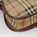 Burberrys Nova Check Shoulder Bag PVC Beige Brown gold Auth BA689-16