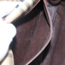 Burberrys Nova Check Shoulder Bag PVC Beige Brown gold Auth BA689-12