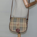 Burberrys Nova Check Shoulder Bag PVC Beige Brown gold Auth BA689-21