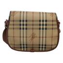 Burberrys Nova Check Shoulder Bag PVC Beige Brown gold Auth BA689-2