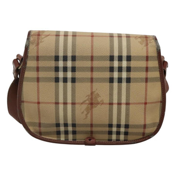 Burberrys Nova Check Shoulder Bag PVC Beige Brown gold Auth BA689 - 0