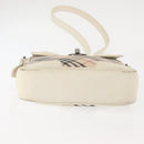 BURBERRY Nova Check Shoulder Bag Canvas Beige White Auth BA6890-6