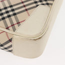 BURBERRY Nova Check Shoulder Bag Canvas Beige White Auth BA6890-10