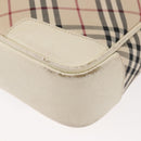 BURBERRY Nova Check Shoulder Bag Canvas Beige White Auth BA6890-14